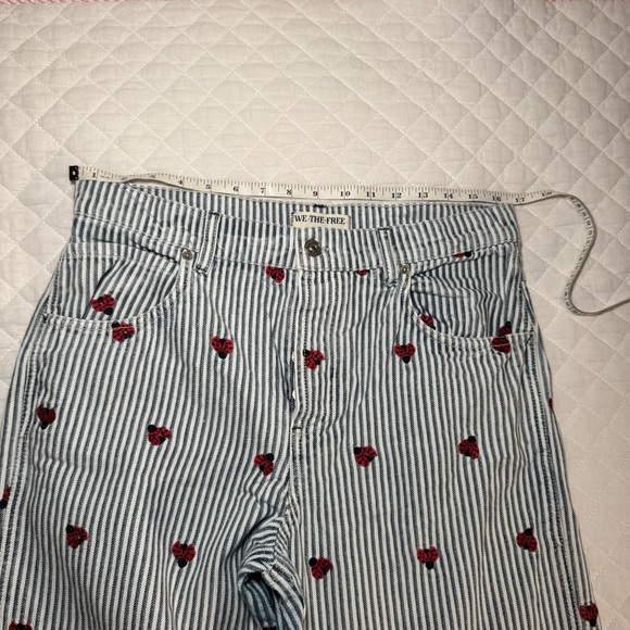 Free People Bugged Out Railroad Stripe Straight Leg Jeans - Picture 6 of 6